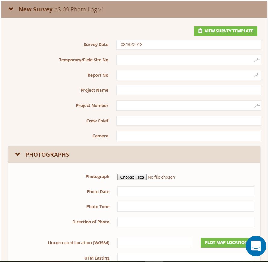 screen shot of cwildnote rm photo log form