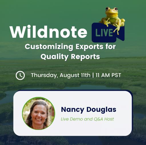 wildnote live image for customizing exports